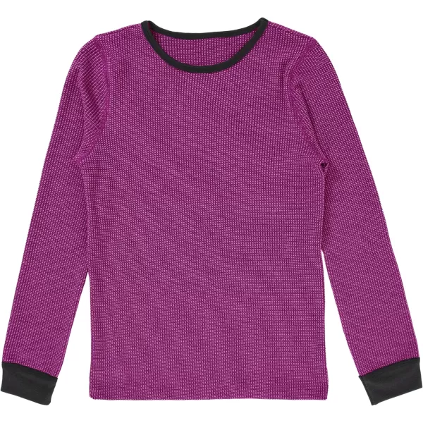imageFruit of the Loom girls Premium Thermal Waffle Underwear SetBlackFuchsia Cross Dye