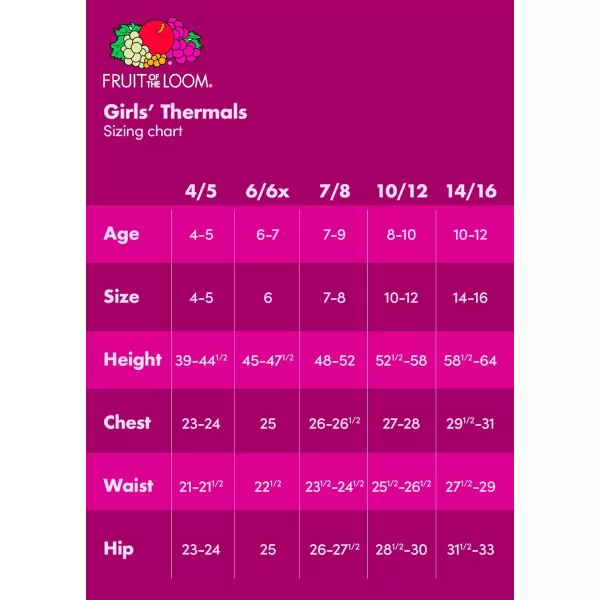 imageFruit of the Loom girls Premium Thermal Waffle Underwear SetWhiteFuchsia Burst
