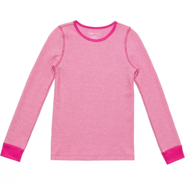 imageFruit of the Loom girls Premium Thermal Waffle Underwear SetWhiteFuchsia Burst