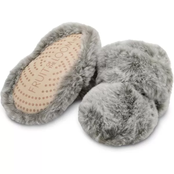 imageFruit of the Loom Cozy Thermal Wrap Booties with NonSkids for Baby Girls Boys UnisexGrey Faux Fur