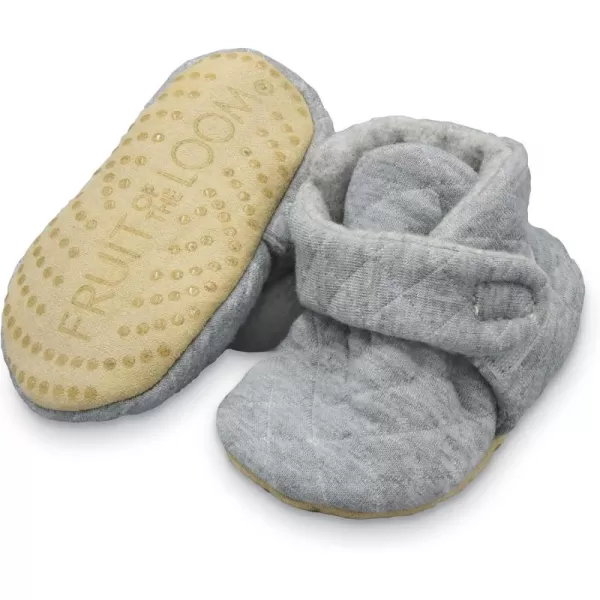imageFruit of the Loom Cozy Thermal Wrap Booties with NonSkids for Baby Girls Boys UnisexGrey Jersey