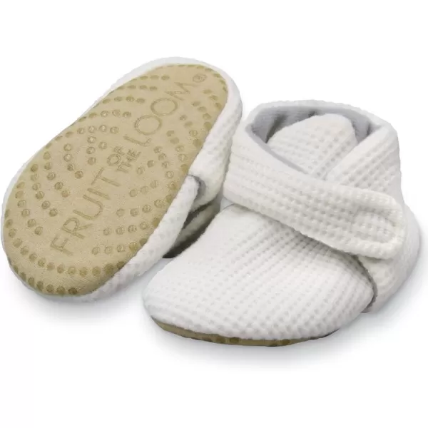 imageFruit of the Loom Cozy Thermal Wrap Booties with NonSkids for Baby Girls Boys UnisexIvory Waffle