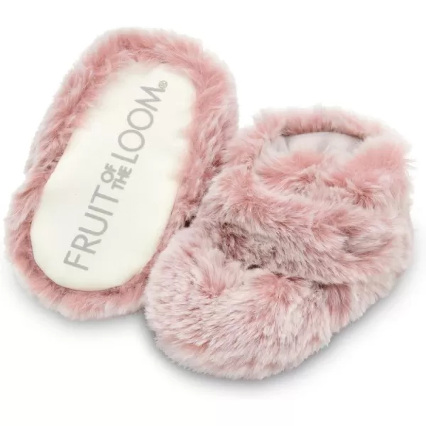 imageFruit of the Loom Cozy Thermal Wrap Booties with NonSkids for Baby Girls Boys UnisexPink Faux Fur