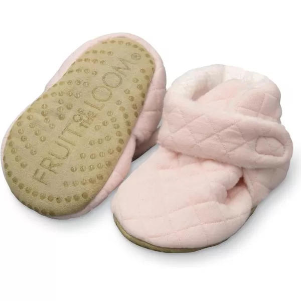 imageFruit of the Loom Cozy Thermal Wrap Booties with NonSkids for Baby Girls Boys UnisexPink Jersey