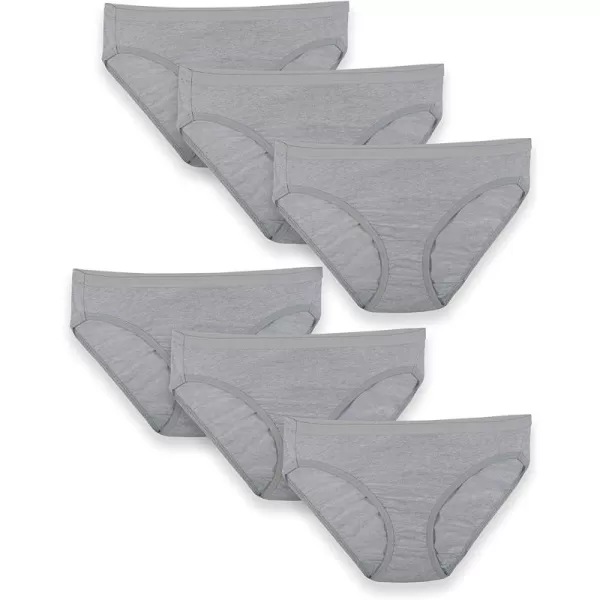imageFruit of the Loom Womens Beyondsoft Underwear Super Soft Designed with Comfort in Mind Available in Plus SizeBikini  Cotton Blend  6 Pack Heather Grey