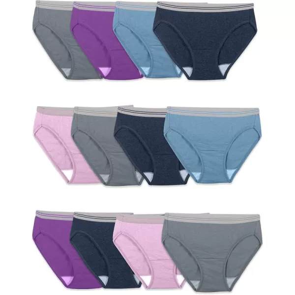 imageFruit of the Loom Womens Eversoft Cotton Bikini Underwear Tag Free ampamp BreathableCotton Blend  12 Pack  GreyBluePurple