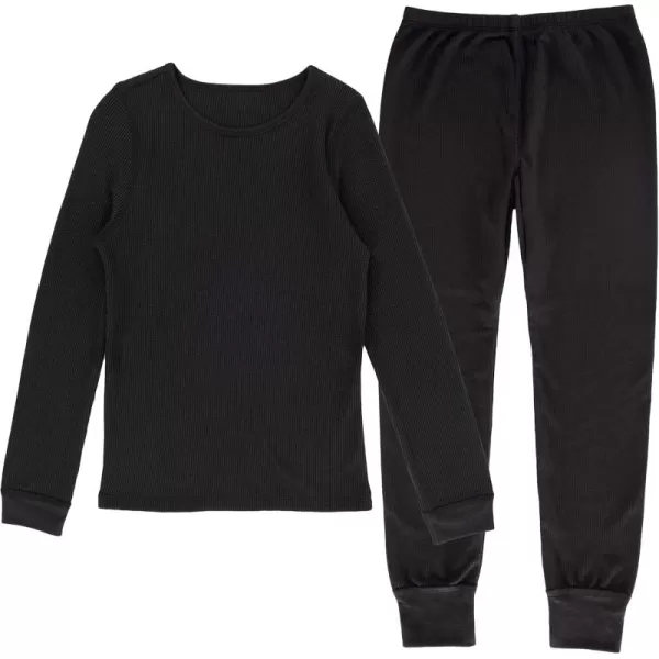 imageFruit of the Loom girls Premium Thermal Waffle Underwear SetBlack