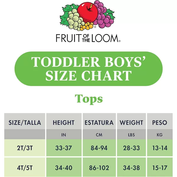 imageFruit of the Loom Boys Cotton White T ShirtT Shirt  Toddler  6 Pack  BlueGreenRed