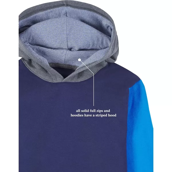 imageFruit of the Loom Boys Fleece Full Zip Hoodie Sweatshirt CHARCOAL HEATHERTIMES SQUARE NAVY STRIPE Small