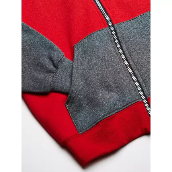 imageFruit of the Loom Boys Fleece Full Zip Hoodie Sweatshirt TRUE REDCHARCOAL HEATHERTIMES SQUARE NAVY STRIPE Small