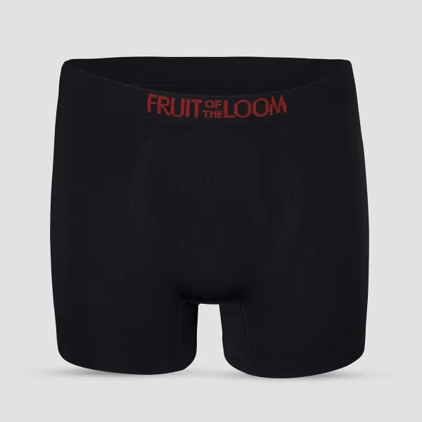 imageFruit of the Loom Boys Seamless Comfort Boxer Brief UnderwearBlack 4 Pack