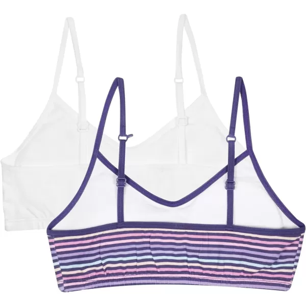 imageFruit of the Loom Girls Bra with Removable Cookies 2packHappy StripeWhite