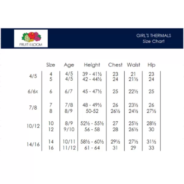 imageFruit of the Loom Girls Performance Baselayer Thermal SetBlack