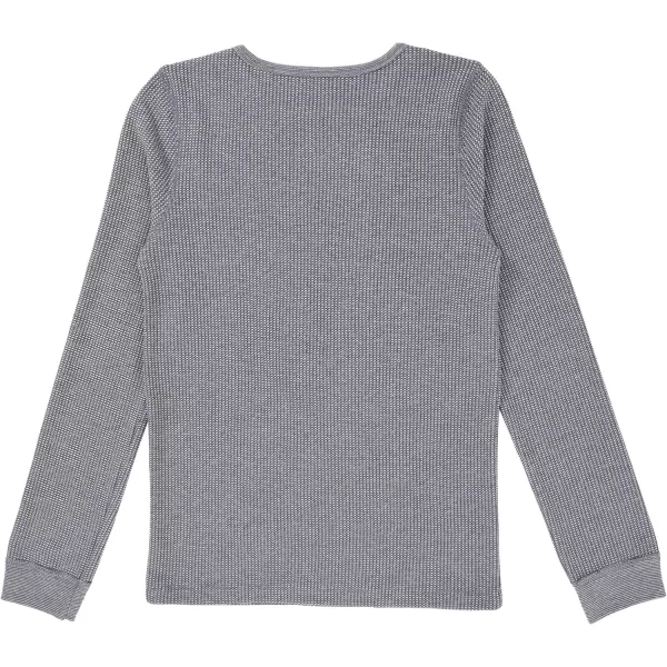 imageFruit of the Loom Girls Premium 2Pack Thermal Waffle Crew TopBlackHeather Greystone