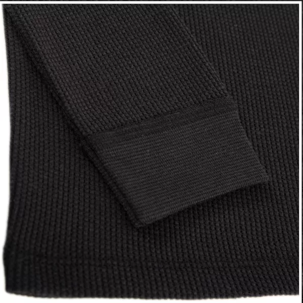 imageFruit of the Loom Girls Premium 2Pack Thermal Waffle Crew TopBlackNatural