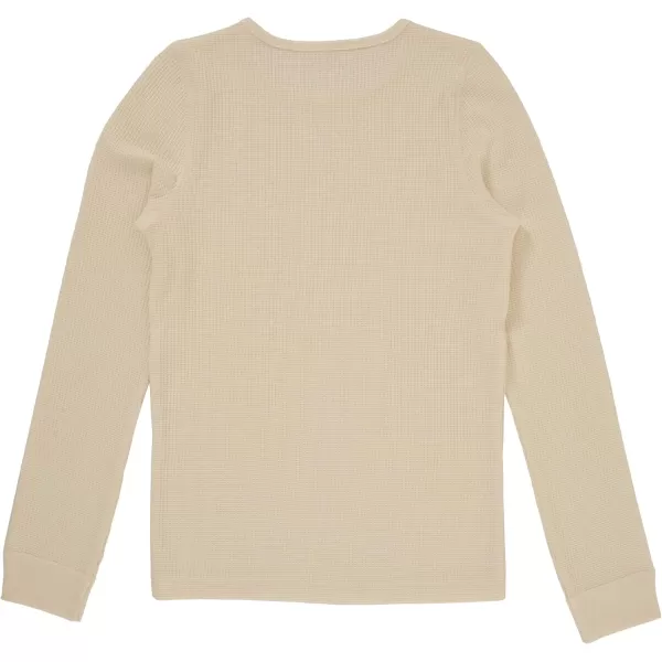 imageFruit of the Loom Girls Premium 2Pack Thermal Waffle Crew TopBlackNatural