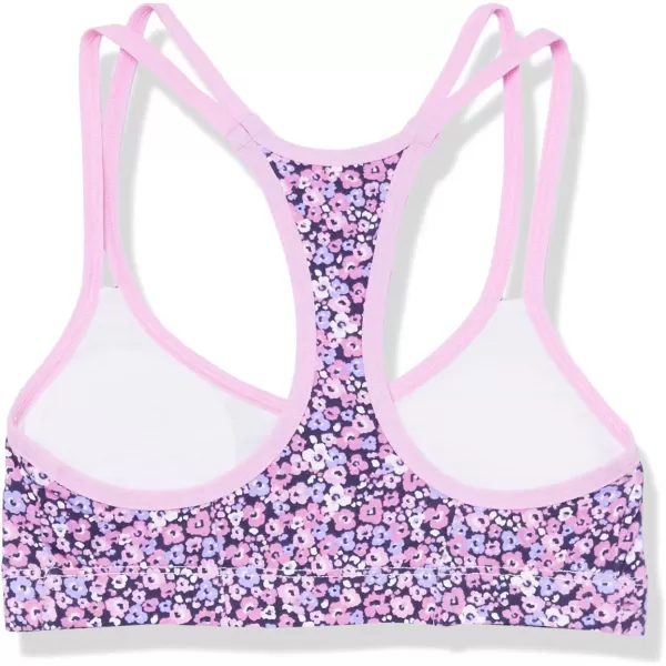 imageFruit of the Loom Girls Spaghetti Strap Sports BraDitsy BloomsWhiteLavish Lilac
