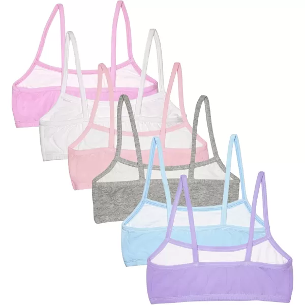 imageFruit of the Loom Girls Spaghetti Strap Sports BraHyacinthEyeshadowGrey HeatherWhiteLilacBlushing Rose