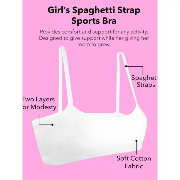 imageFruit of the Loom Girls Spaghetti Strap Sports BraLentilMangoPinkWhite