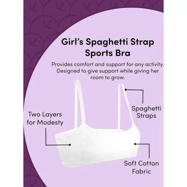 imageFruit of the Loom Girls Spaghetti Strap Sports BraMiami PinkSunset CoralRose ShadowWhite