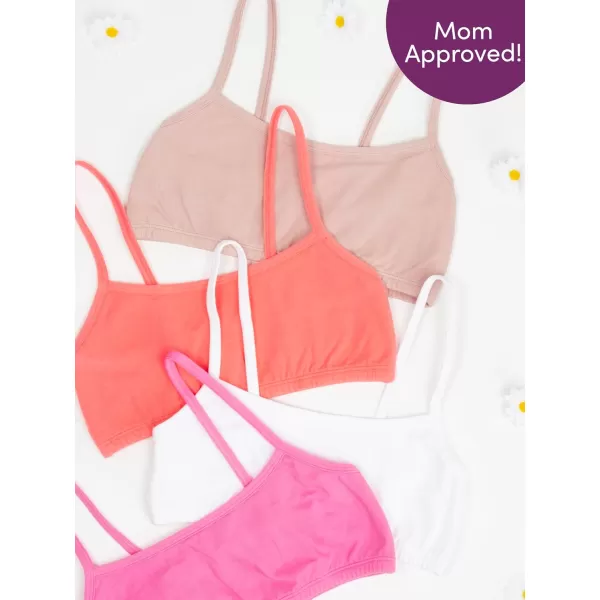 imageFruit of the Loom Girls Spaghetti Strap Sports BraMiami PinkSunset CoralRose ShadowWhite