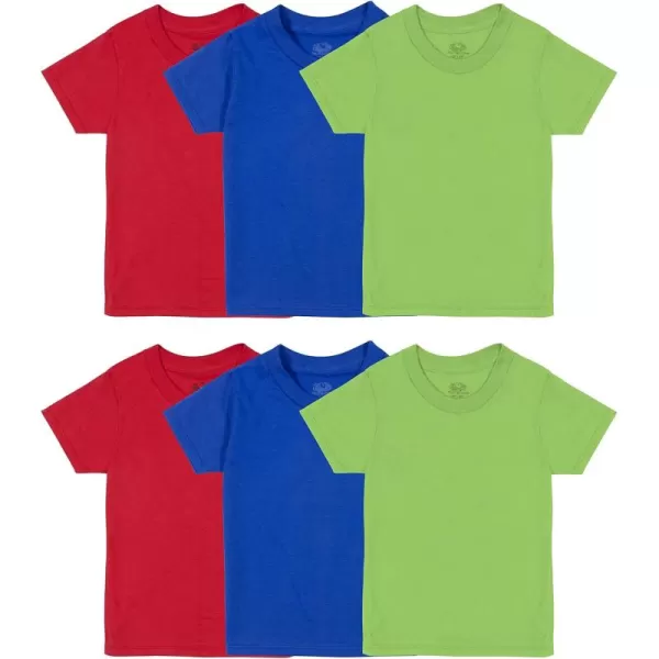 imageFruit of the Loom Boys Cotton White T ShirtT Shirt  Toddler  6 Pack  BlueGreenRed