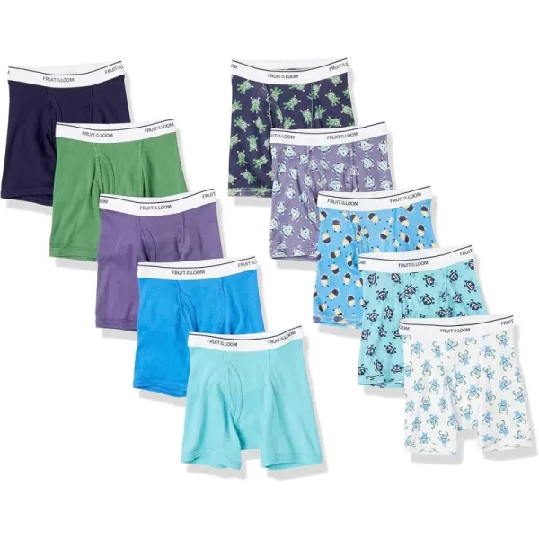imageFruit of the Loom Boys and Toddler Boxer Briefs Tag Free ampamp Breathable Underwear Assorted Color Multipacks10 Pack  Assorted Prints