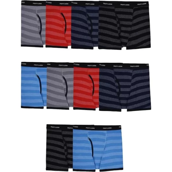 imageFruit of the Loom Boys and Toddler Boxer Briefs Tag Free ampamp Breathable Underwear Assorted Color Multipacks10 Pack  Assorted Stripes