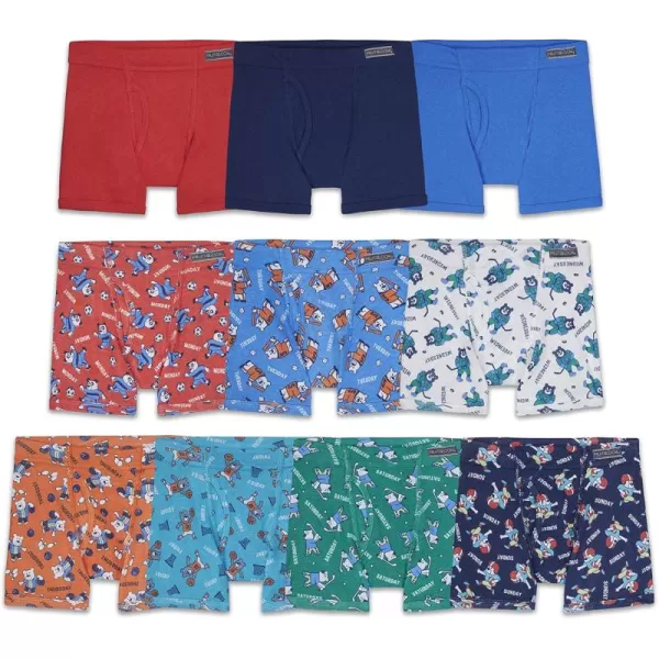 imageFruit of the Loom Boys and Toddler Boxer Briefs Tag Free ampamp Breathable Underwear Assorted Color Multipacks10 Pack  Covered Waist
