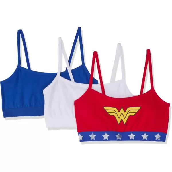 imageFruit of the Loom Girls Spaghetti Strap Sports BraCrantasticWhiteCrazy Cobalt  Wonder Woman