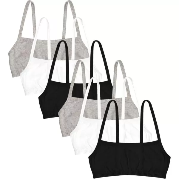 imageFruit of the Loom Girls Spaghetti Strap Sports BraHeather GreyBlack HueWhite