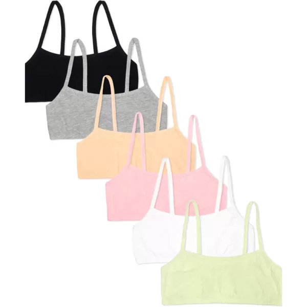 imageFruit of the Loom Girls Spaghetti Strap Sports BraLentilMangoPink CamoGrey HeatherWhiteBlack