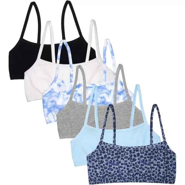 imageFruit of the Loom Girls Spaghetti Strap Sports BraLeoEyeshadowGreyWhiteMarbleBlack