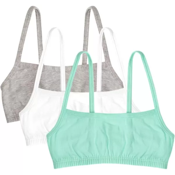 imageFruit of the Loom Girls Spaghetti Strap Sports BraMint ChipWhiteGrey Heather