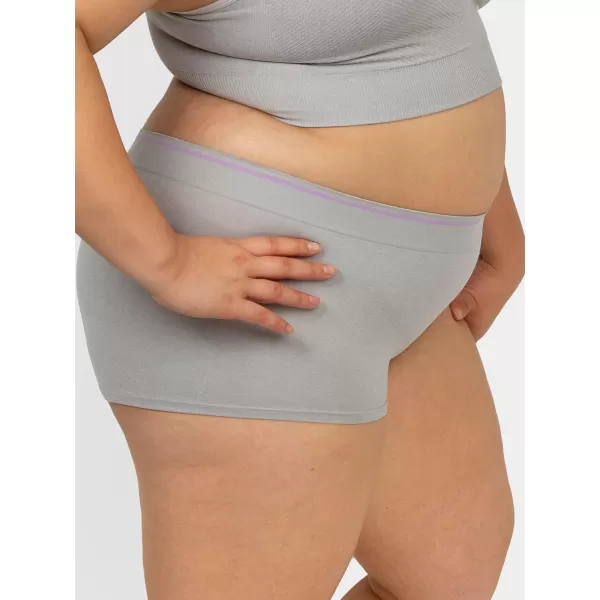 imageFruit of the Loom A Fresh Collection Hey Shorty 3Pack Seamless Boyshorts for Womens Everyday ComfortSugar PlumGreyStellar Orchid