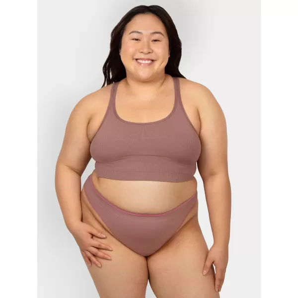 imageFruit of the Loom A Fresh Collection Sneak Chic 3Pack Womens Seamless Thong  For Ultimate Comfort ampamp Invisible StylePremium PlumRose ShadowBlack