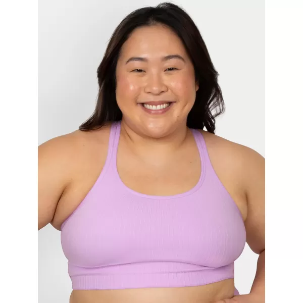 imageFruit of the Loom A Fresh Collection So Sporty 2Pack Womens Seamless Racerback Croptop BrasHeather GreyStellar Orchid