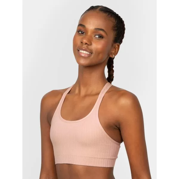 imageFruit of the Loom A Fresh Collection So Sporty 2Pack Womens Seamless Racerback Croptop BrasRose ShadowBlack Hue