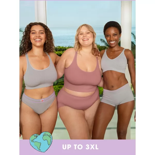 imageFruit of the Loom A Fresh Collection So Sporty 2Pack Womens Seamless Racerback Croptop BrasRose ShadowBlack Hue