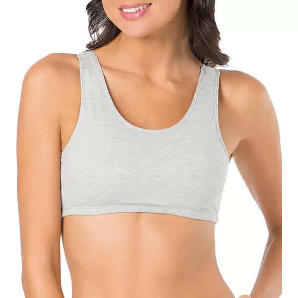imageFruit of the Loom Womens Built Up Tank Style Sports BraHeather BlueWhiteHeather Grey