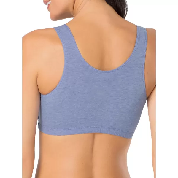 imageFruit of the Loom Womens Built Up Tank Style Sports BraHeather BlueWhiteHeather Grey