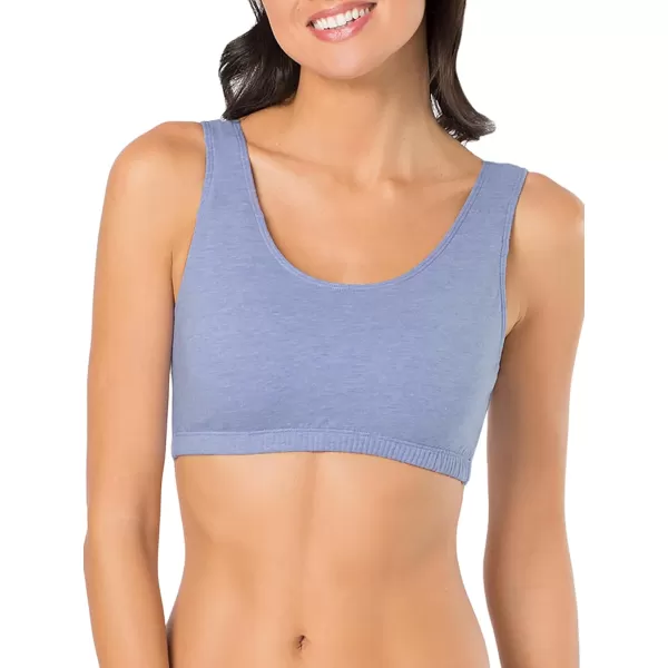 imageFruit of the Loom Womens Built Up Tank Style Sports BraHeather BlueWhiteHeather Grey