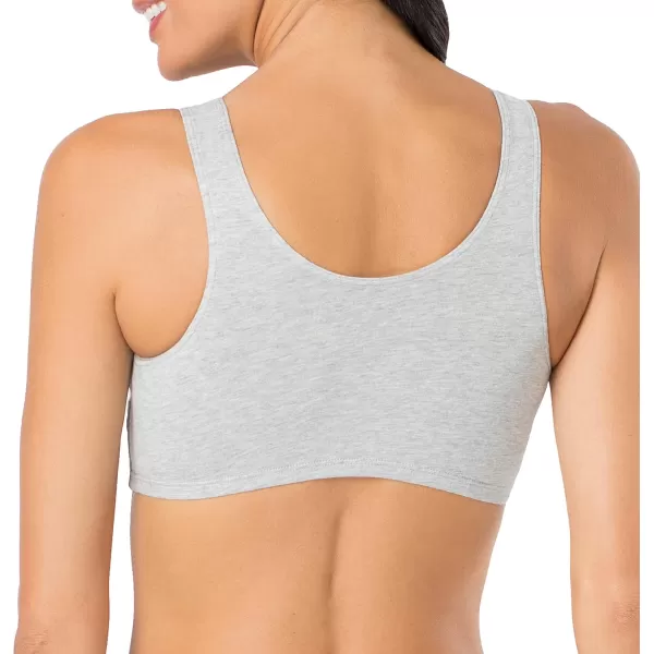 imageFruit of the Loom Womens Built Up Tank Style Sports BraHeather BlueWhiteHeather Grey