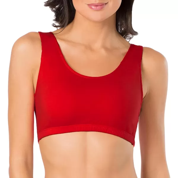 imageFruit of the Loom Womens Built Up Tank Style Sports BraRed HotWhiteBlack