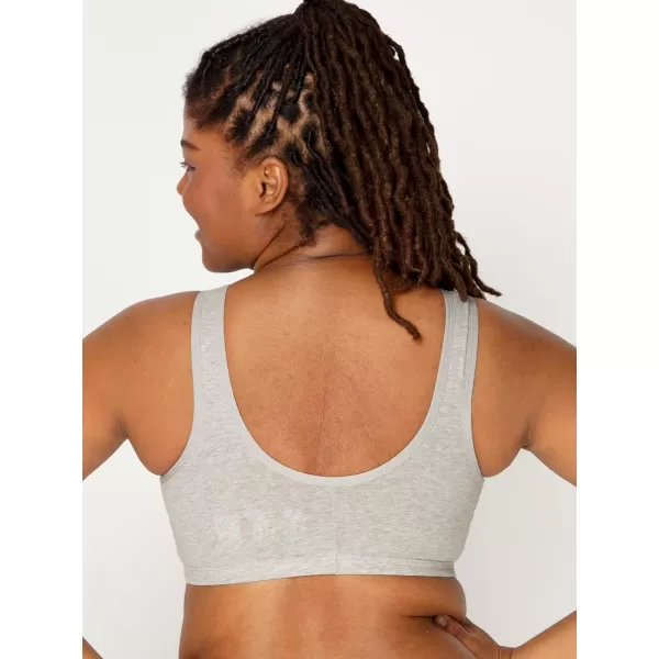 imageFruit of the Loom Womens Comfort Front Close Sport Bra with Mesh StrapsHeather GreyWhite