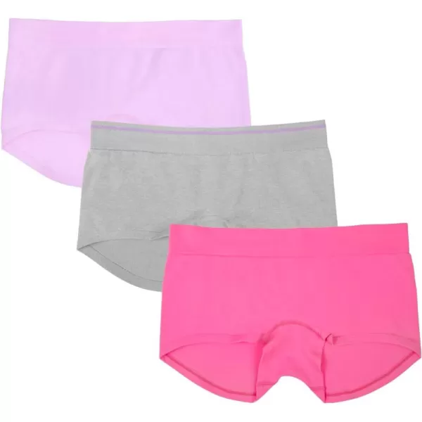 imageFruit of the Loom A Fresh Collection Hey Shorty 3Pack Seamless Boyshorts for Womens Everyday ComfortSugar PlumGreyStellar Orchid