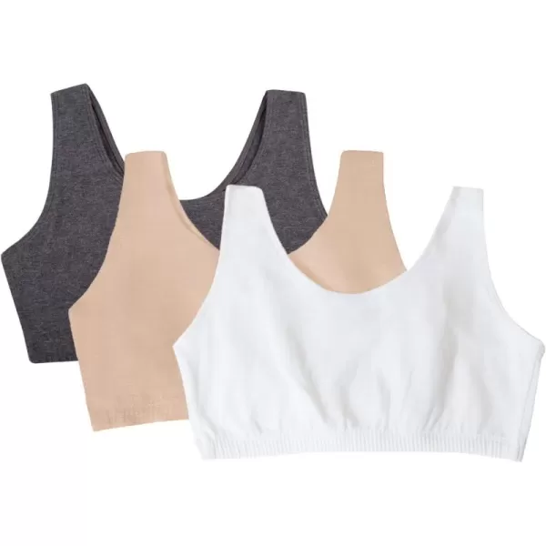 imageFruit of the Loom Womens Built Up Tank Style Sports BraWhiteSandCharcoal Heather