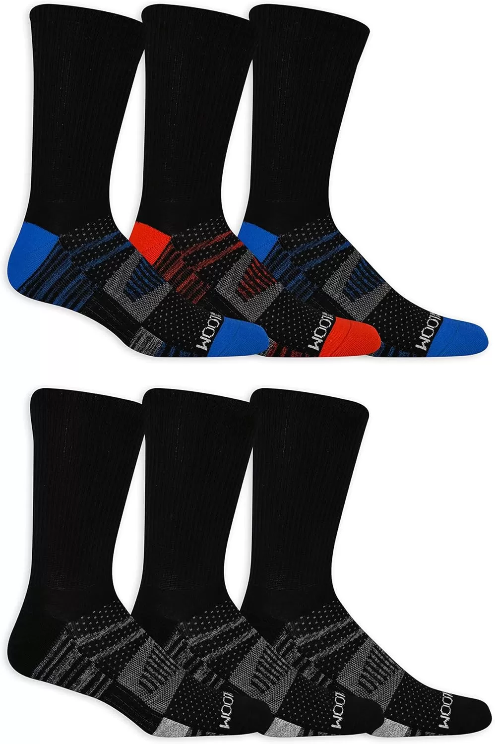 imageFruit of the Loom Mens Breathable Performance Ankle SocksCrew  Black