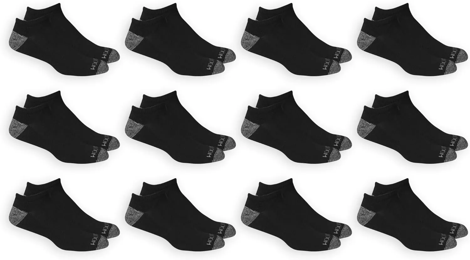 imageFruit of the Loom Mens Dual Defense No Show Socks 12 PackBlack