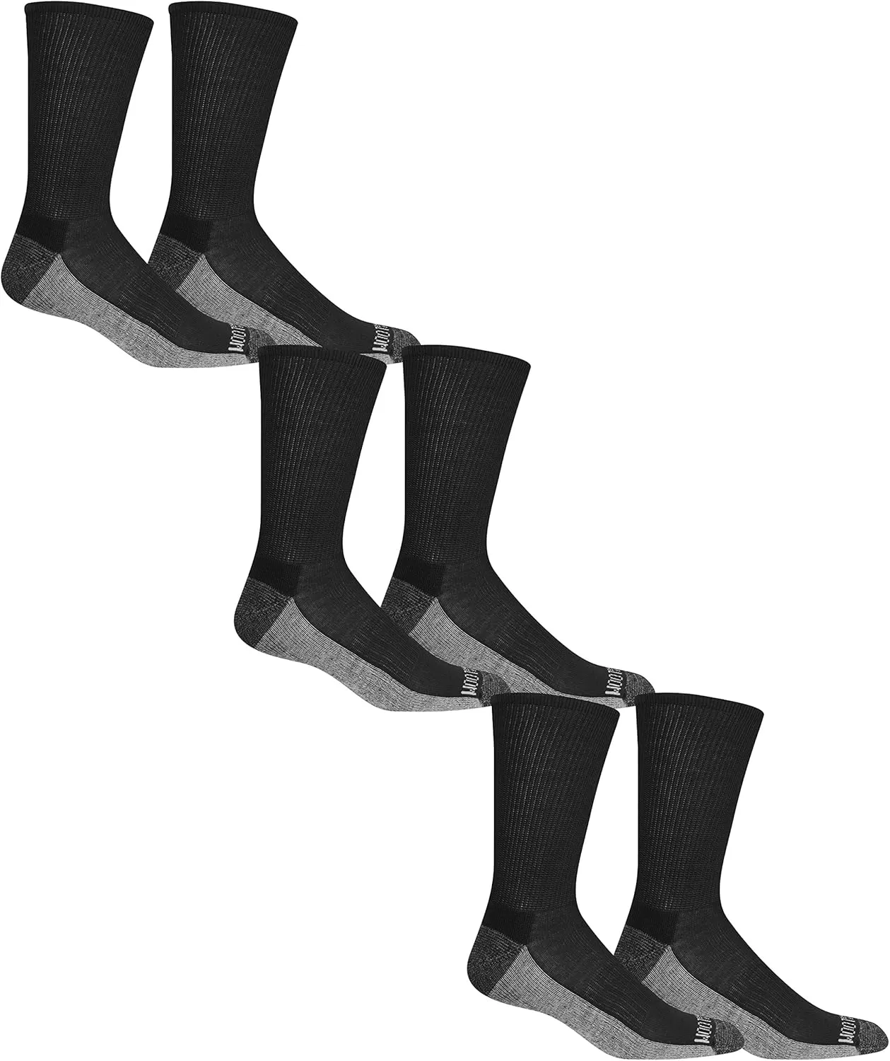 imageFruit of the Loom Mens Everyday Lightweight Sport Crew Socks 6 PackBlack